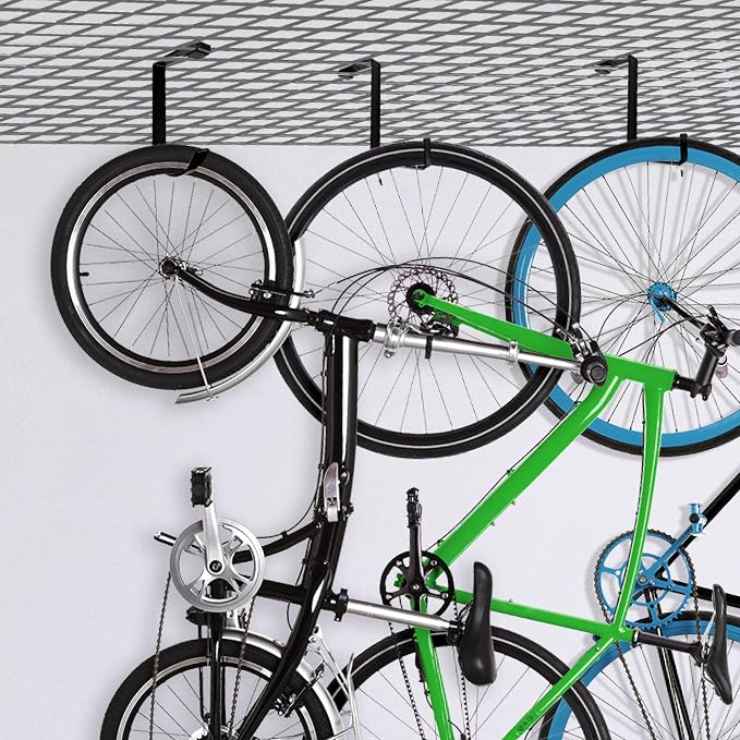 Bike Hangers for Garage Ceiling Racks, 4 Pack Storage Hooks | Z Style For garage ceiling racks to store bicycles, ladders and garage accessories.