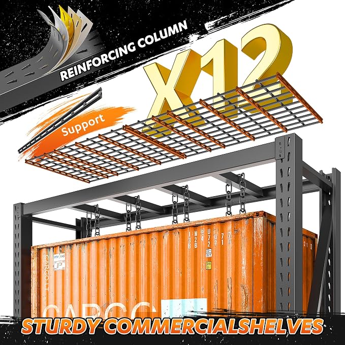 Bepatio 8000LBS Garage Shelving Heavy Duty, 77" Ultra Wide Storage Shelves 4 Tier Industrial Metal Shelving for Storage, Adjustable Shelves For Garage,Shop,Basement, Warehouse,77" W*24" D*72”H, 2 Pack