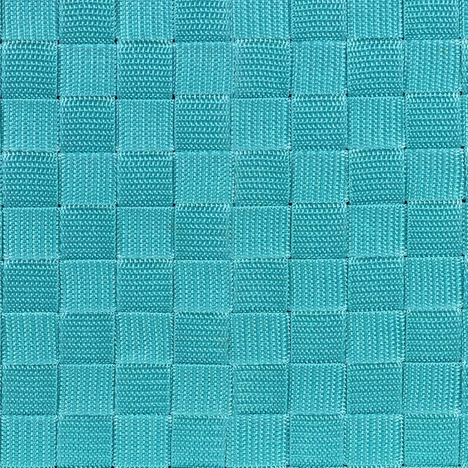 Sorbus Set of 3 Hand-Woven Storage Baskets with Lids (Aqua) – Mesh Bins for Closet, Shelf, or Pantry Organization – Variety Pack for Home and Office Storage