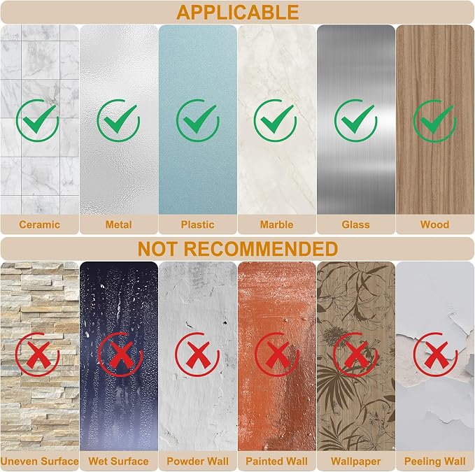 Honmein 6 Pcs Adhesive Wall Hooks for Hanging - Waterproof Shower Hooks | Heavy Duty Towel Hooks for Bathrooms, Kitchens, and Offices (Black)