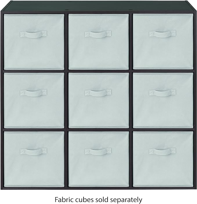 Whitmor 9 Cube Storage Organizer, 3 Tier Stackable Mdf Wood Bookcase, Open Storage Display Bookshelf, Storage Cabinet for Living Room, Bedroom, Home, Office, 35.5"L x 11.7"W x 35.5"H, Espresso