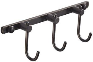WINCASE Bronze Towel Hooks, Bathroom Rail Hook Rack Wall Mounted, Antique Oil Rubbed Brass Cloth Coat Rack with 3 Hooks Farmhouse