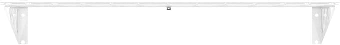SafeRacks Steel Garage Wall Shelves 2-Pk w/Hooks, 300lb, White (12x36)