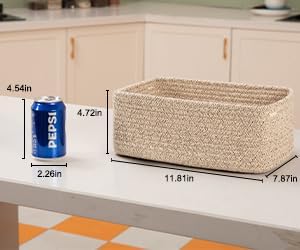 OIASKET 6 Pack Small Storage Baskets for Shelves, Basket for Organizing | Baskets for Towel, Cute Decorative Storage Bins, Organizer Basket for Gifts Empty, 11.8''Lx7.8''Wx4.7''H-Brown