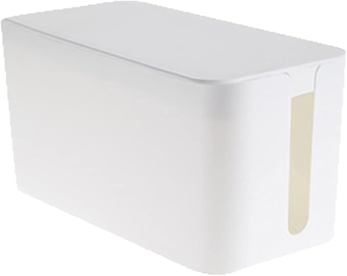 Cable Management Box,Cord Organizer Box for Home and Office System to Cover and Hide, Power Strips, Cords,Surge Protector (Small, White)