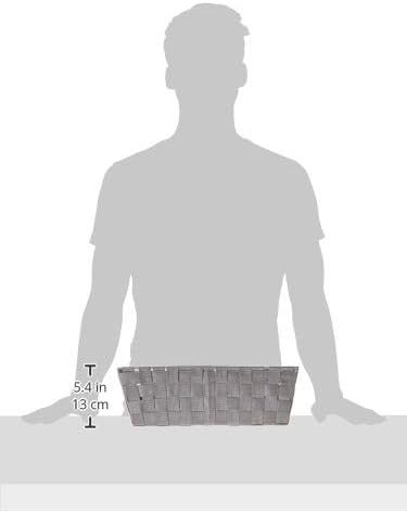Simplify Large Shelf Woven Strap Tote | Decorative Storage Basket | Built in Handles | Organization | Closet | Bedroom | Bathroom | Nursery | Accessories | Toys | Gifts | 1 Pack | Heather Grey