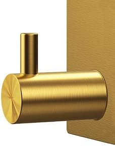 Kingdong Gold Key Holder for Wall 304 Stainless Key Hooks Adhesive Key Holder Wall Mount Key Hanger with 3 Heavy Duty Hooks Key Organizer for Kitchen, Bedroom, Bathroom (Gold(3 Hooks))