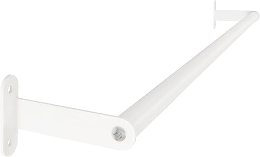 MKO Towel Bar for Bathroom Wall, 24 Inch Single Towel Rod Rack, White | Heavy Duty Stainless Steel, Towel Racks for Bathroom, Wall Mounted, Hand Towel Holder