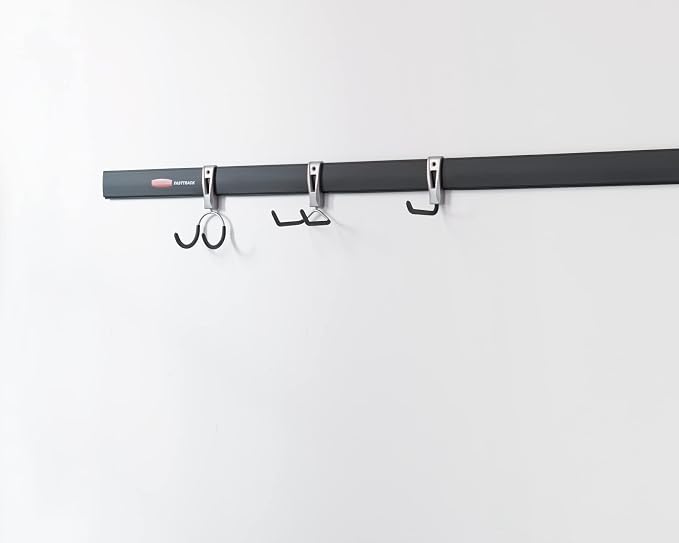 Rubbermaid Fasttrack Compact Hook for Garage Organization, Soft Grip, Ideal for Cords/Ropes/Small Hoses/Camping Chairs (Pack of 6)