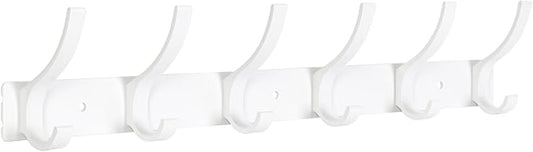 Optish Coat Rack Wall Mount, Coat Hook Wall Mount, Wall Hooks for Hanging, Hat Rack for Walls, Coats Hanger with 12 Hook, Towel Hooks for Bathrooms (1 Pack, White)