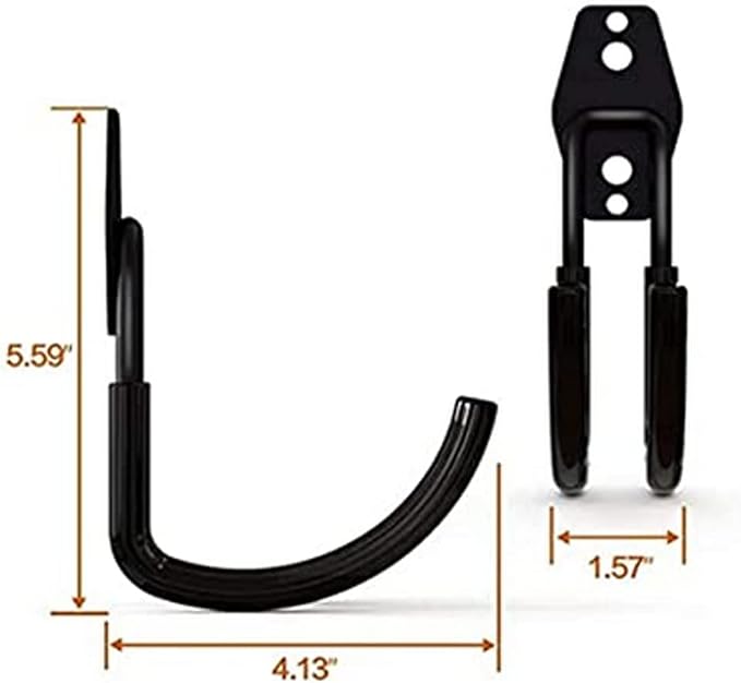 zoele Baby Stroller Hanger, 2 Pcs Black (Polyvinyl Chloride, Alloy Steel), Wall Mount, Heavy Duty Garage Tool Storage Organizer Utility Hooks, 77 lbs Weight Capacity, Stroller Holder