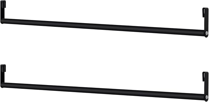 2 Pack Wire Shelving Garment Hanger Bar Wire Shelving Accessories Industrial Closet Clothes Rods for Home Retail Store(Black,48 Inch)