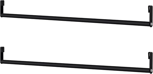 2 Pack Wire Shelving Garment Hanger Bar Wire Shelving Accessories Industrial Closet Clothes Rods for Home Retail Store(Black,48 Inch)