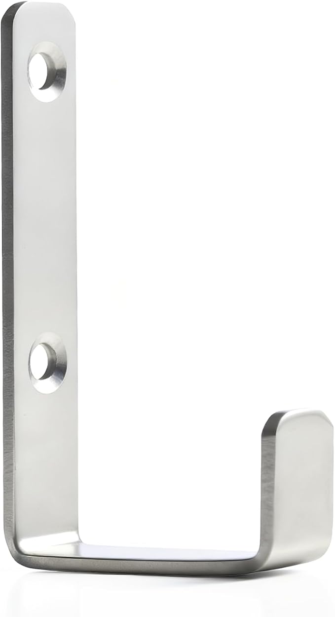 Heavy Duty Hooks, Stainless Steel Hooks for Hanging, Wall Mount Hook, Coat Hook, Wall Hooks Towel Hook Garage Holder Screw Hanger, Utility Hooks, 6 Pack (Silver)