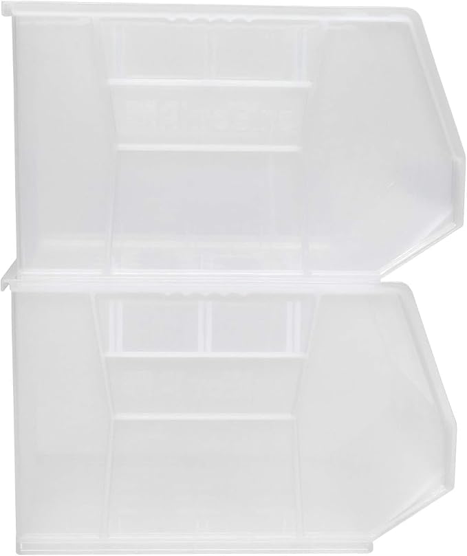 Akro-Mils 30270 AkroBins Plastic Storage Bins, 18"x16"x11", Clear, 3-Pack | Space-Saving Stackable Bins for Garage, Pantry, Craft Organization
