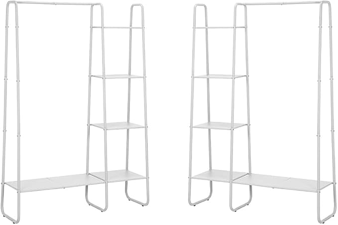 SunnyPoint Freestanding Clothes Metal Garment and Accessories, Organizer Closet Rack (WHITE)