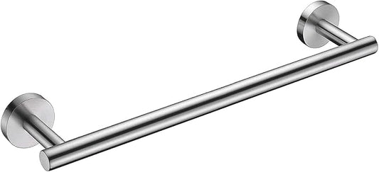 Nolimas Brushed Nickel Bath Towel Bar Single Bars Towel Rack Rod Classic Wall Mounted SUS304 Stainless Steel Bathroom Towel Holder Toilet Kitchen Towel Shelf Single Layer,16 inches