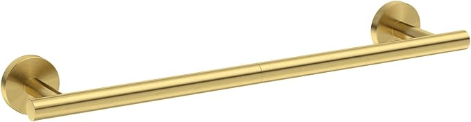 USHOWER Light Gold Towel Bar, 14-Inch Towel Racks for Bathroom | Thicken SUS304 Stainless Steel Towel Rod, Towel Holder Wall-Mounted, Modern Home Decor (Total Length 16-Inch)