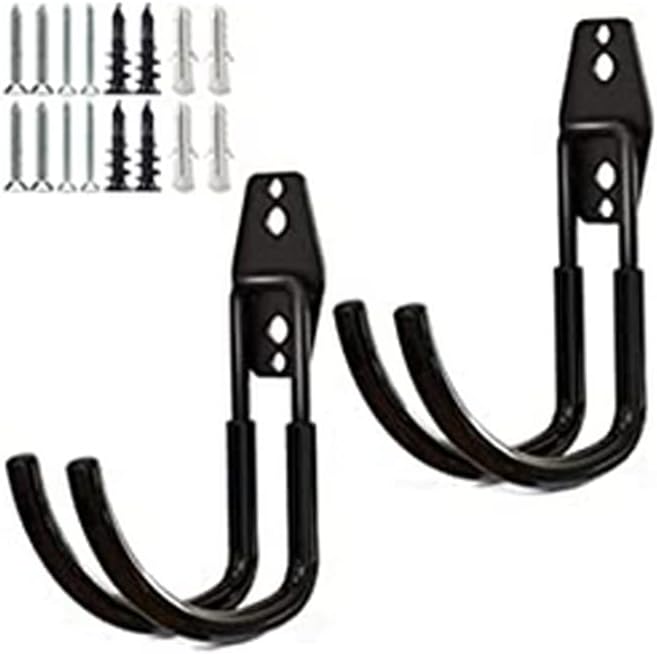 zoele Baby Stroller Hanger, 2 Pcs Black (Polyvinyl Chloride, Alloy Steel), Wall Mount, Heavy Duty Garage Tool Storage Organizer Utility Hooks, 77 lbs Weight Capacity, Stroller Holder
