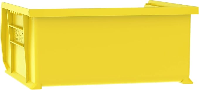 Akro-Mils 30235 AkroBins Plastic Storage Bins, 11"x11"x5", Yellow, 6-Pack | Space-Saving Stackable Bins for Garage, Pantry, Craft Organization