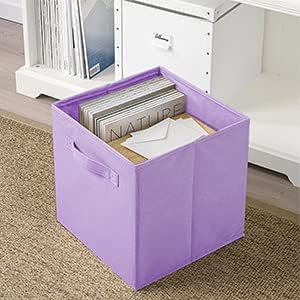 ShellKingdom Storage Bins, Foldable Fabric Storage Cubes And Cloth Storage | Storage Organizer For Closet And Toys, 10.5x10.5x11 INCH, 6 Pack (Lavender)