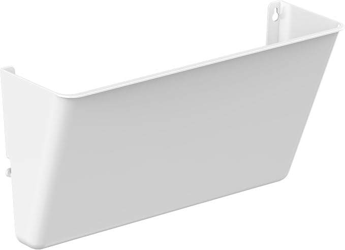 Gawerk Clear Acrylic Single Pocket, Plastic Hanging Wall Mount File Holder for Office Home (White, 1 Pack)