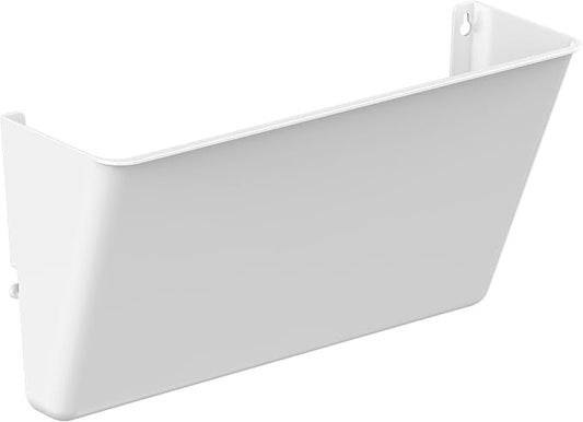 Gawerk Clear Acrylic Single Pocket, Plastic Hanging Wall Mount File Holder for Office Home (White, 1 Pack)