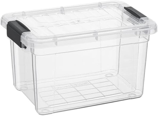 Superio Mini Storage Container Plastic Crayon Box Art Supplies and Sewing Case Stackable Clear Small Organizer for Beads, Stationery, Chalk, and Food, 1.4 Quart