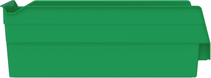 Akro-Mils 30130 Heavy Duty Plastic Shelf Bins, 12"x 6.5"x 4", Green, 12-Pk | Heavy Duty Nesting Storage Bins for Garage, Closet, Refrigerator, Kitchen, Cabinet, Drawer Organization, Pantry Organization