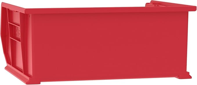 Akro-Mils 30250 AkroBins Plastic Storage Bins, 15"x16"x7", Red, 6-Pack | Space-Saving Stackable Bins for Garage, Pantry, Craft Organization
