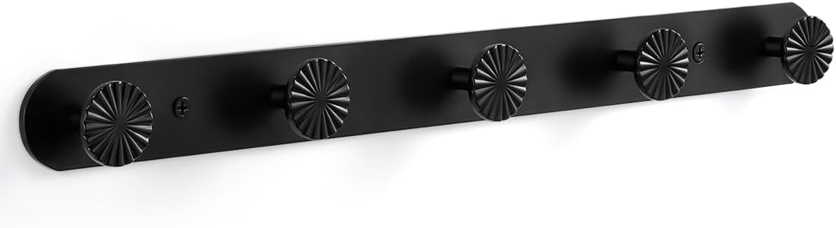 1 Pack Coat Rack Wall Mounted Black Towel Hooks for Bathrooms Wall Hooks for Hanging Robe Coat Hooks Kitchen Decorative Heavy Duty Zinc Alloy