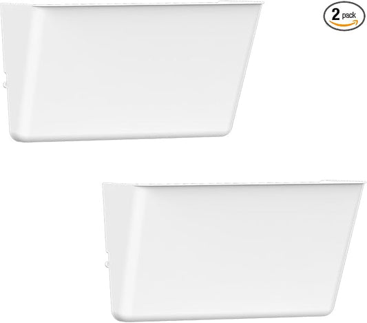 Gawerk Clear Acrylic Single Pocket, Plastic Hanging Wall Mount File Holder for Office Home (White, 2 Pack)