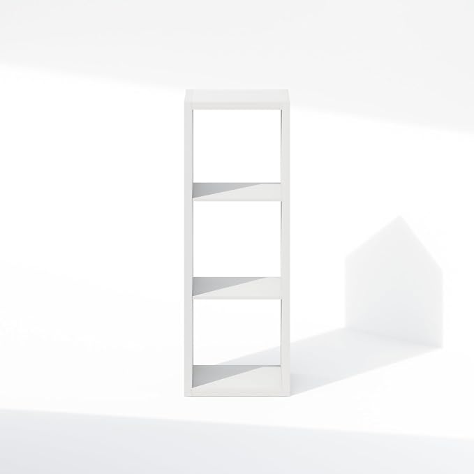 Furinno Cubic Extra Thick 3-Cube Closet Organizers and Storage, White | 14.6 x 16 x 44 in, Open Shelf Closet Storage, Closet Organizer, for Wardrobe, Bedroom, Living Room
