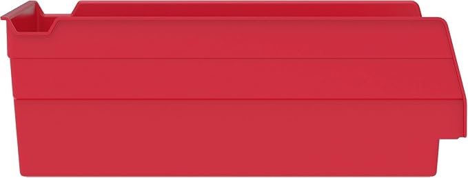 Akro-Mils 30150 Heavy Duty Plastic Shelf Bins, 12"x 8"x 4", Red, 12-Pack | Heavy Duty Nesting Storage Bins for Garage, Closet, Refrigerator, Kitchen, Cabinet, Drawer Organization, Pantry Organization