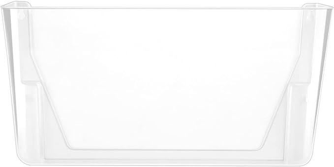 Amazon Basics Expandable Plastic Wall File Organizer, Hanging File Holder, Letter Size, 1-Pocket, Clear, Space Saving for Office Home