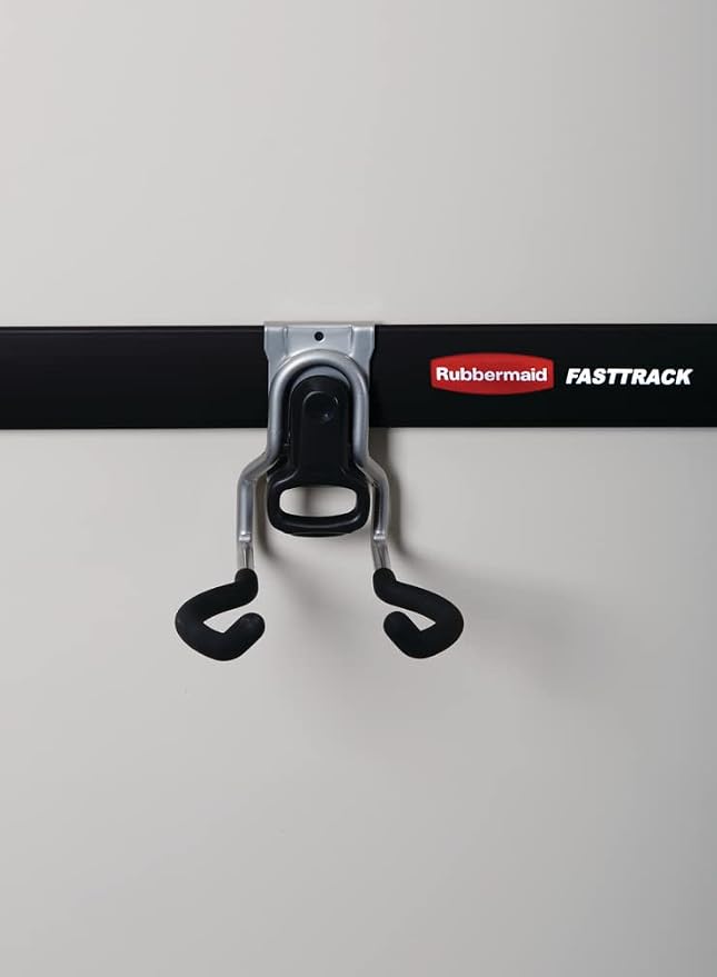 Rubbermaid Garage Fasttrack Power Tool Holder Satin Nickel Wall Mounted Storage System Holds up to 50 pounds for Home/Garage/Tool Organization (Pack of 6)
