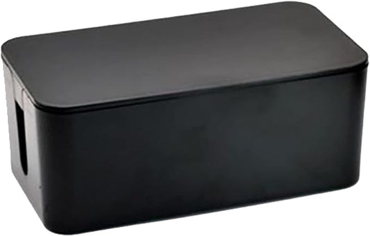 Cable Management Box,Cord Organizer Box for Home and Office System to Cover and Hide, Power Strips, Cords,Surge Protector (Large, Black)