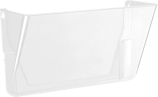 Amazon Basics Expandable Plastic Wall File Organizer, Hanging File Holder, Letter Size, 1-Pocket, Clear, Space Saving for Office Home