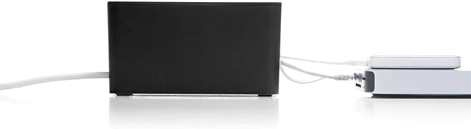 Bluelounge CableBox Mini Cable Management with Small Surge Protector, Black (CBM-BL)