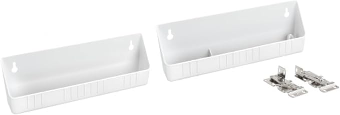 Rev-A-Shelf 11" Tip-Out Plastic Sink Trays for Kitchen and Bathroom Base Cabinet, Pack of 2 Pullout Vanity Shelf Home Organizer, White, 6572-11-11-52