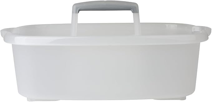 Casabella Plastic Multipurpose Cleaning Storage Caddy with Handle, 1.5-Gallon, Clear