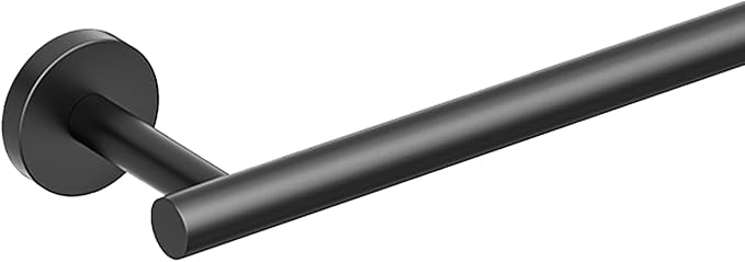 FORIOUS Towel Bar 24" Towel Racks for Bathroom Wall Mounted Matte Black | Total Length 26 Inch, Rustproof, Stainless Steel Towel Holder, Wall Mounted for Bathroom Bedroom, Heavy Duty, Space Saving