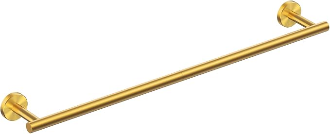 FORIOUS Towel Bar 30" Towel Racks for Bathroom Wall Mounted Brushed Gold | Total Length 32 Inch, Rustproof, Stainless Steel Towel Holder, Wall Mounted for Bathroom Bedroom, Heavy Duty, Space Saving