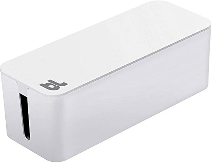 Bluelounge CableBox cable organizer hides messy, loose, tangled cables White color (CB01WH)