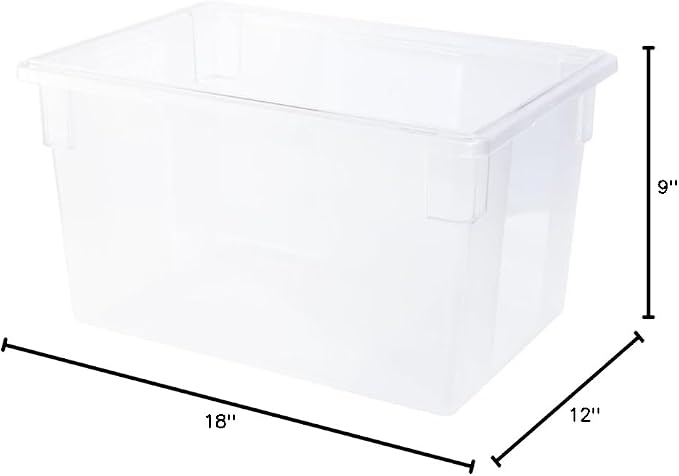 Rubbermaid Commercial Products Food Storage Box/Tote, 5 Gallon, Clear, for Restaurant/Kitchen/Cafeteria