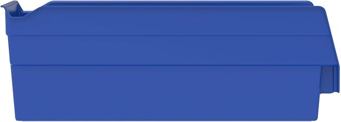 Akro-Mils 30120 Heavy Duty Plastic Shelf Bins, 12"x 4"x 4", Blue, 24-Pack | Heavy Duty Nesting Storage Bins for Garage, Closet, Refrigerator, Kitchen, Cabinet, Drawer Organization, Pantry Organization