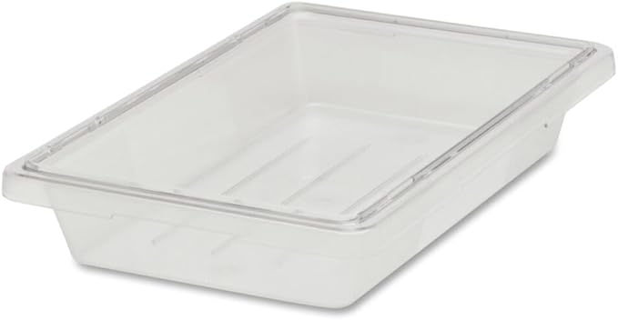 Rubbermaid Commercial Products Food Storage Box/Tote, 5 Gallon, Clear, for Restaurant/Kitchen/Cafeteria