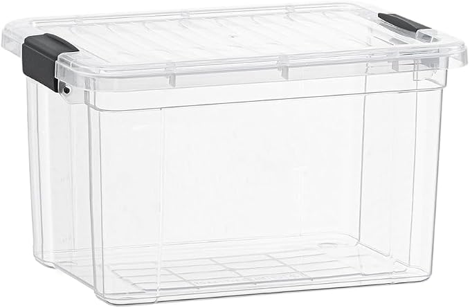 Superio Deep Storage Organizer Bin with Lid X-Deep Small Clear Storage Box with Latch for Home, Kitchen, Garage- Store, Food, Supplies, and Hair Accessories (4.75 Quart)