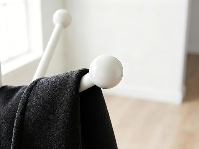 12 Hooks Metal Coat Rack Freestanding Coat Tree with Marble Base, Heavy Duty Coat Rack Stand for Clothes Hats Bags, Coat Hanger Stand for Corner Entryway Bedroom Office (White)