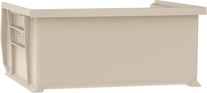 Akro-Mils 30235 AkroBins Plastic Storage Bins, 11"x11"x5", Stone, 6-Pack | Space-Saving Stackable Bins for Garage, Pantry, Craft Organization